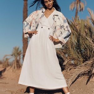 Madewell White Button Waist Wrap MIDI Dress Size 6